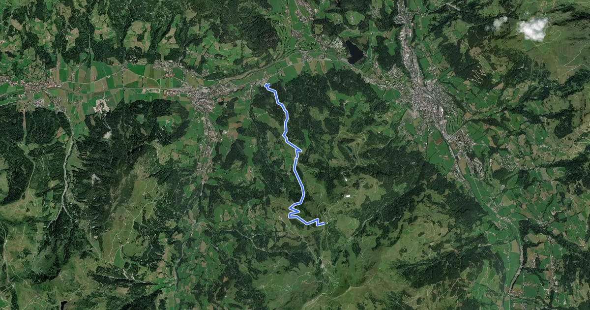Маршрут Fleckalm Trail на спутниковом снимке