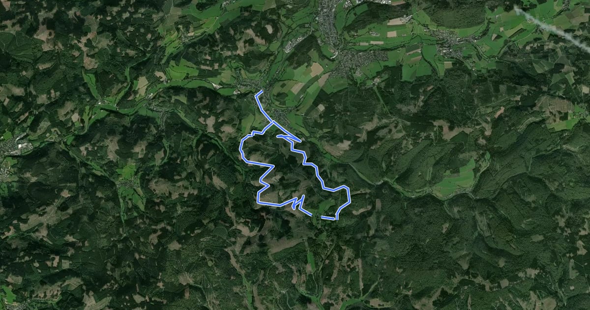 Маршрут Fleckenberg Rundweg F2 на спутниковом снимке