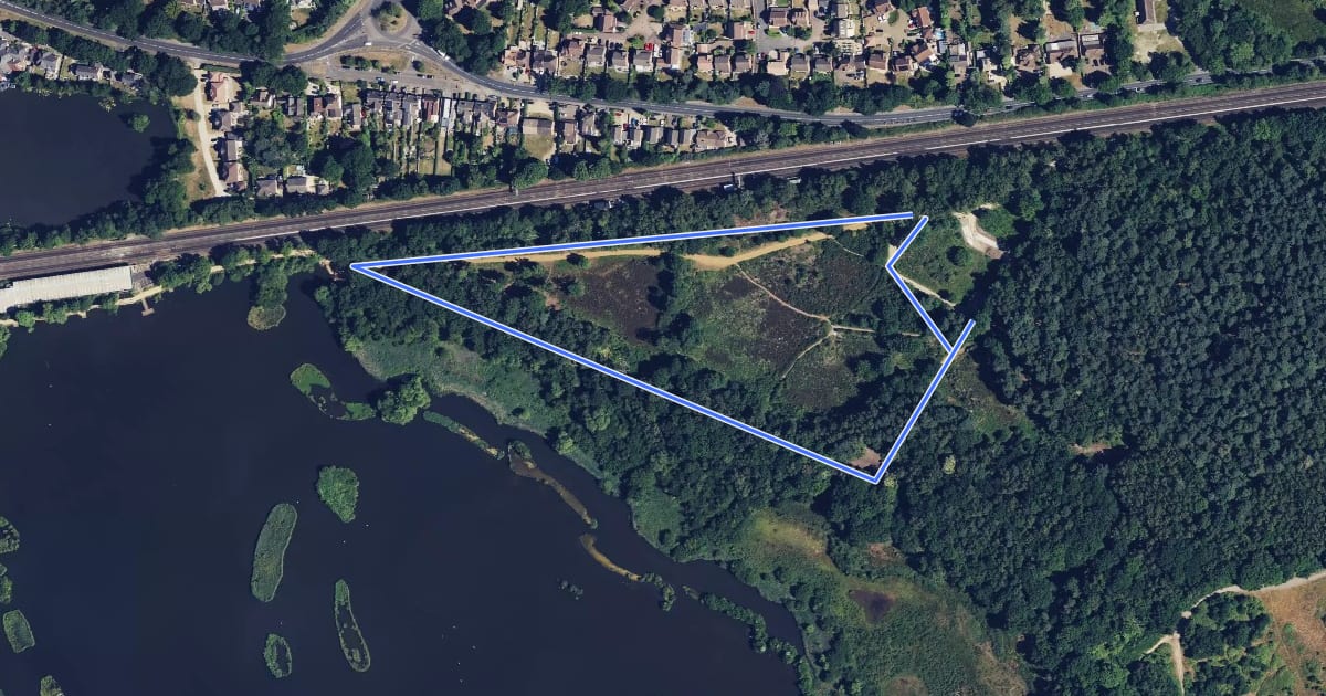 Маршрут Fleet Pond Red Route на спутниковом снимке