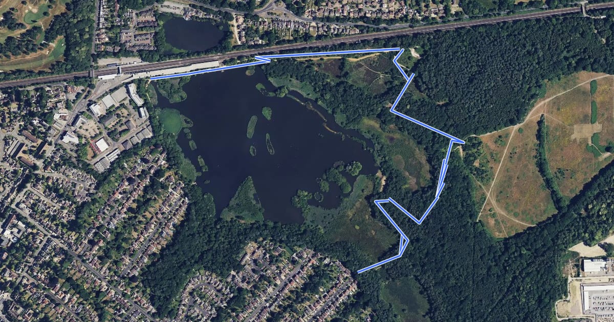 Маршрут Fleet Pond Yellow Route на спутниковом снимке