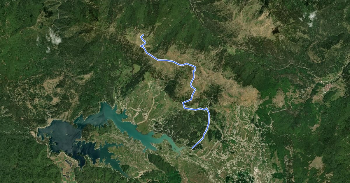 Маршрут Λάκκα Αώου - Flega Trail на спутниковом снимке