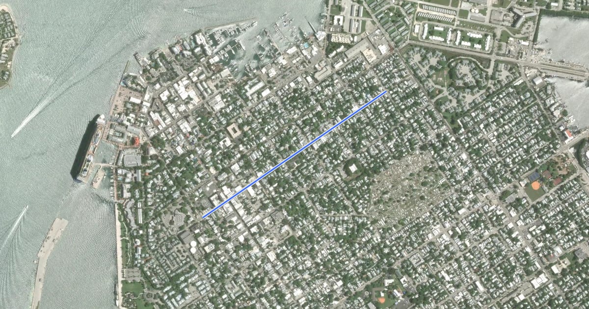 Маршрут Fleming Street на спутниковом снимке