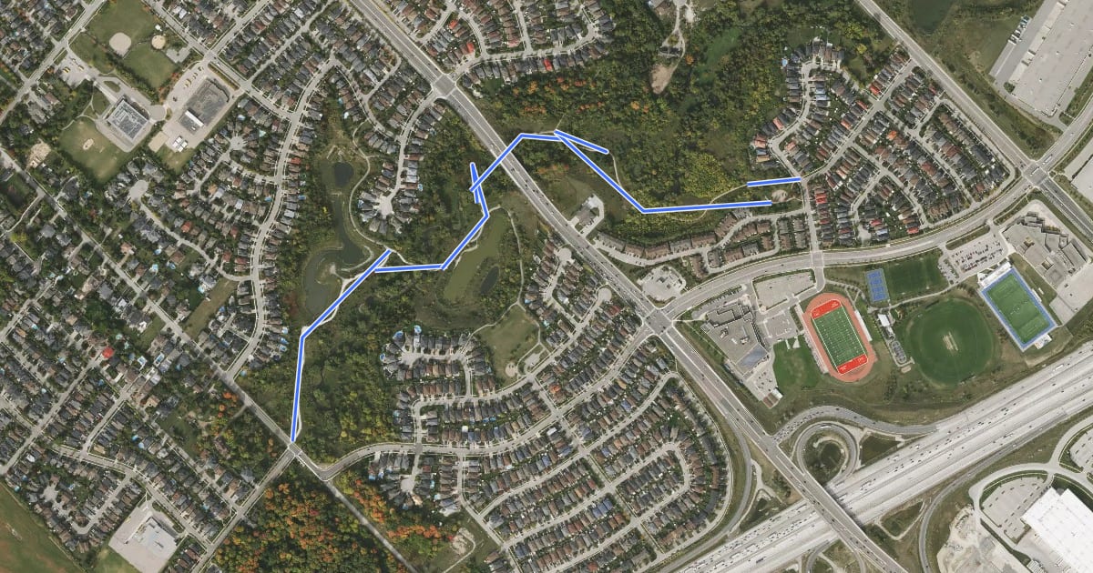 Маршрут Fletcher's Creek Trail на спутниковом снимке