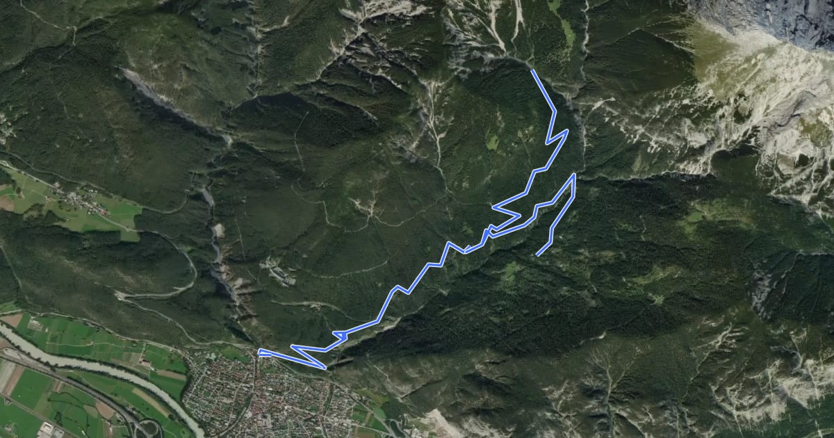 Маршрут Fließerwaldweg на спутниковом снимке