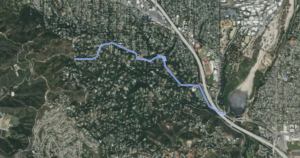 Маршрут Flint Canyon Trail на спутниковом снимке