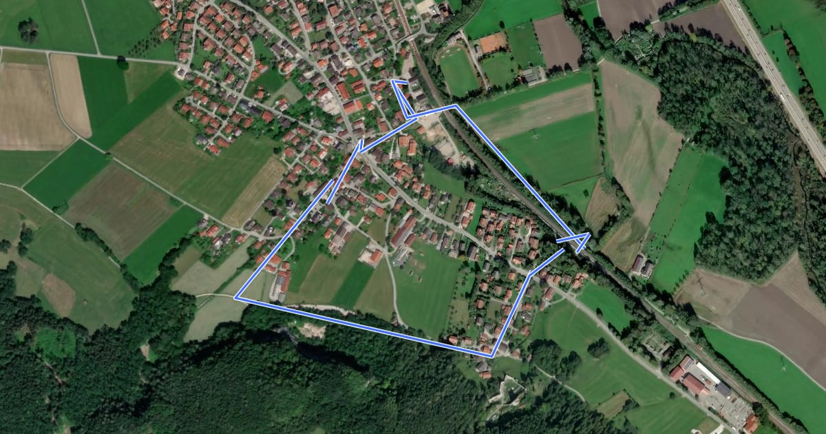 Маршрут Flintsbach - Falkenstein-Tour на спутниковом снимке