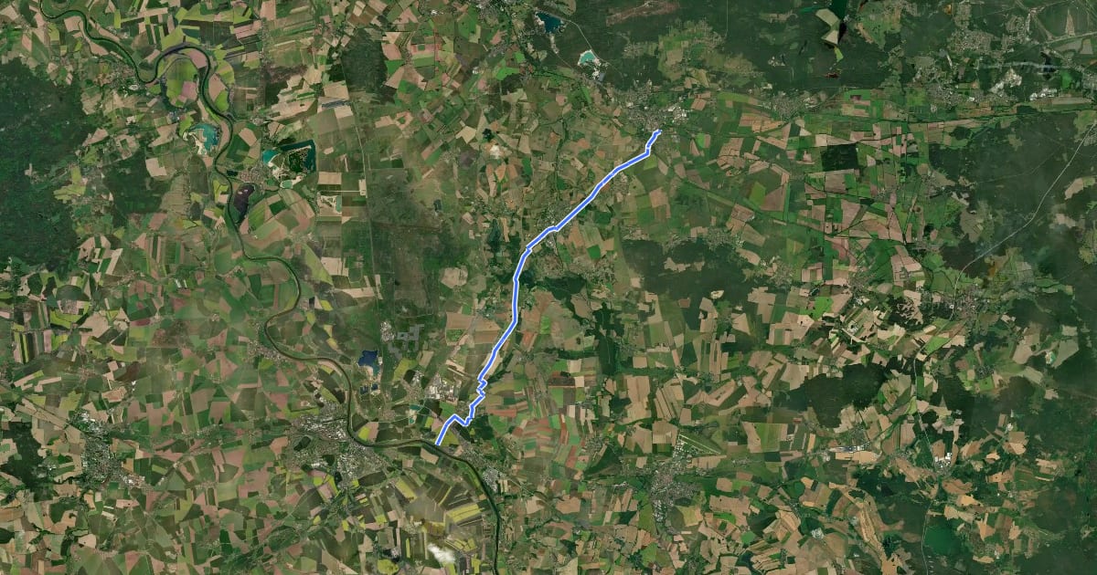Маршрут Floßkanalroute на спутниковом снимке