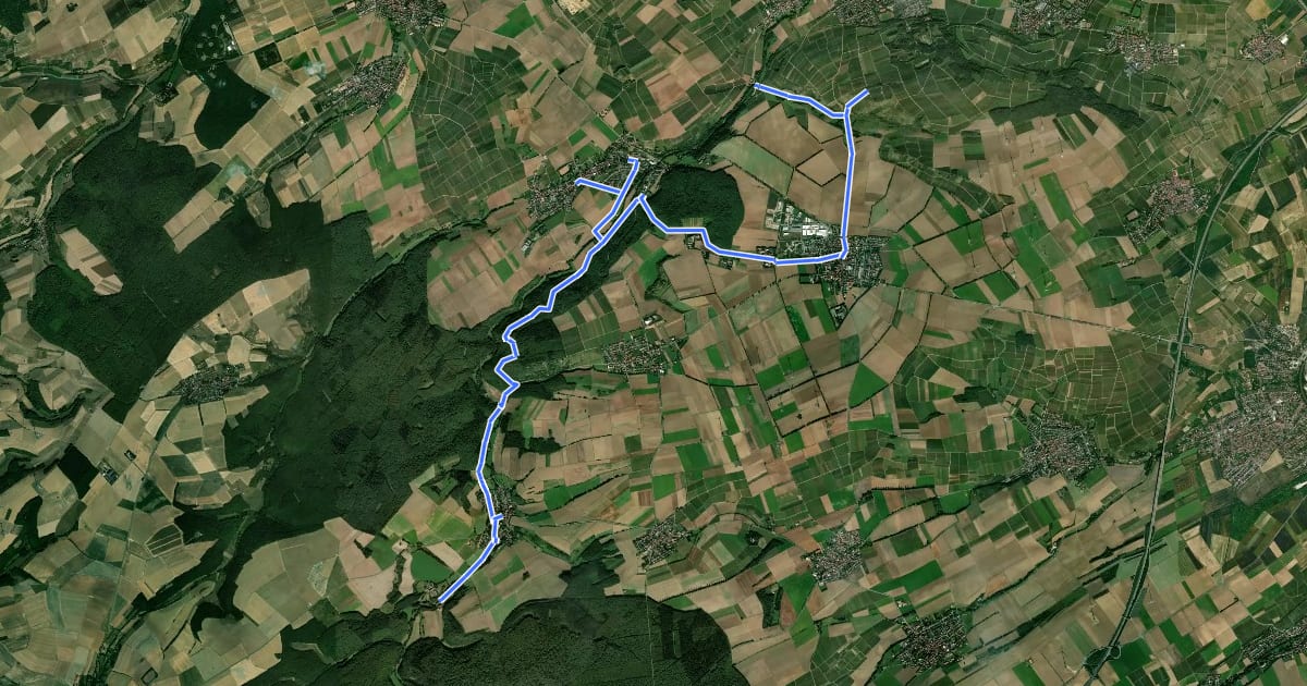Маршрут Flonheim - Schniftenbergerhof на спутниковом снимке