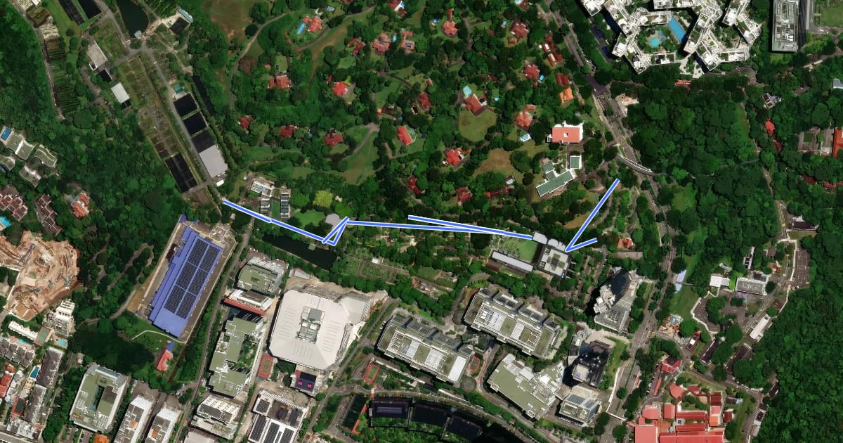 Маршрут Floral Walk на спутниковом снимке