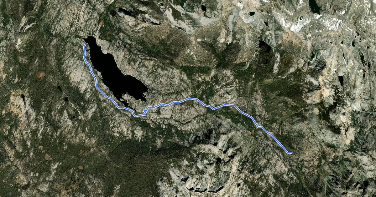 Маршрут Florence Lake Trail на спутниковом снимке