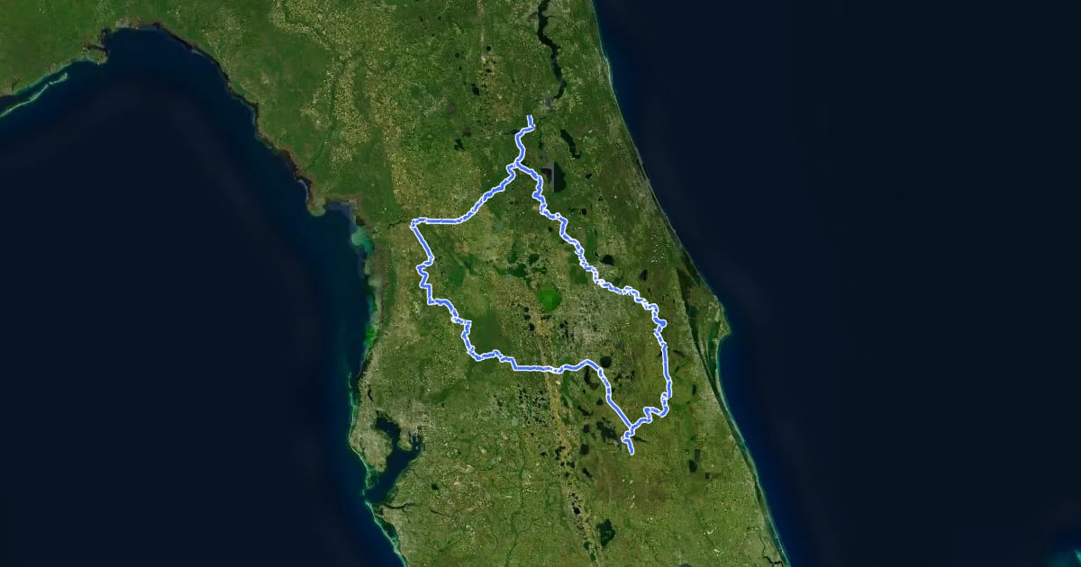 Маршрут Florida National Scenic Trail - Central Region на спутниковом снимке