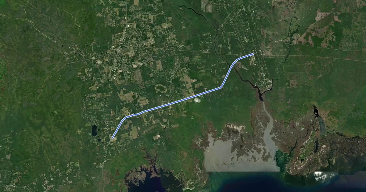 Маршрут Florida Trail на спутниковом снимке
