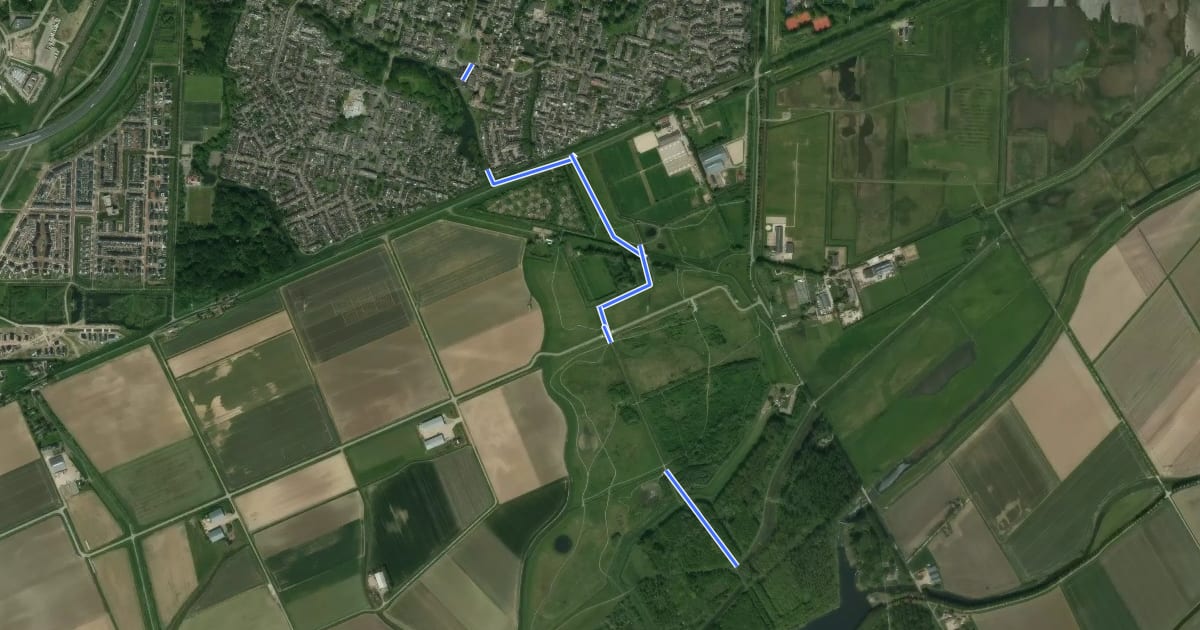 Маршрут Floris V-pad - Aanlooproute Dordrecht Sterrenburg на спутниковом снимке