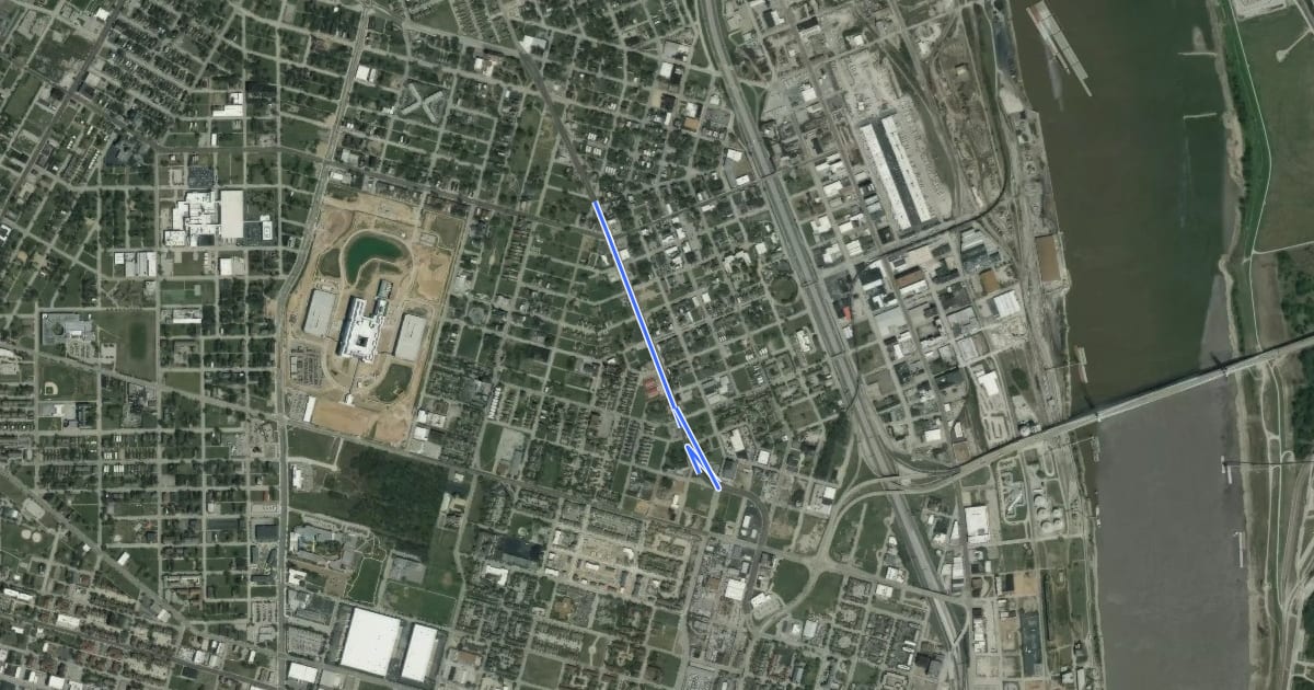Маршрут Florissant Avenue на спутниковом снимке