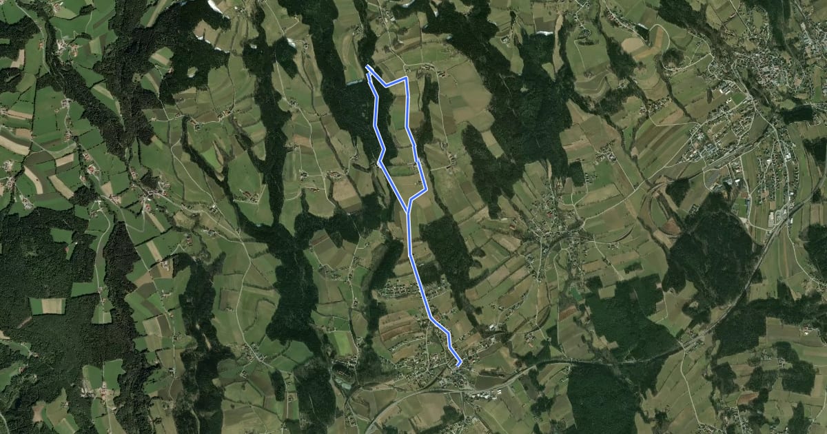 Маршрут Flourlweg (Weg H, 6.7 km) на спутниковом снимке