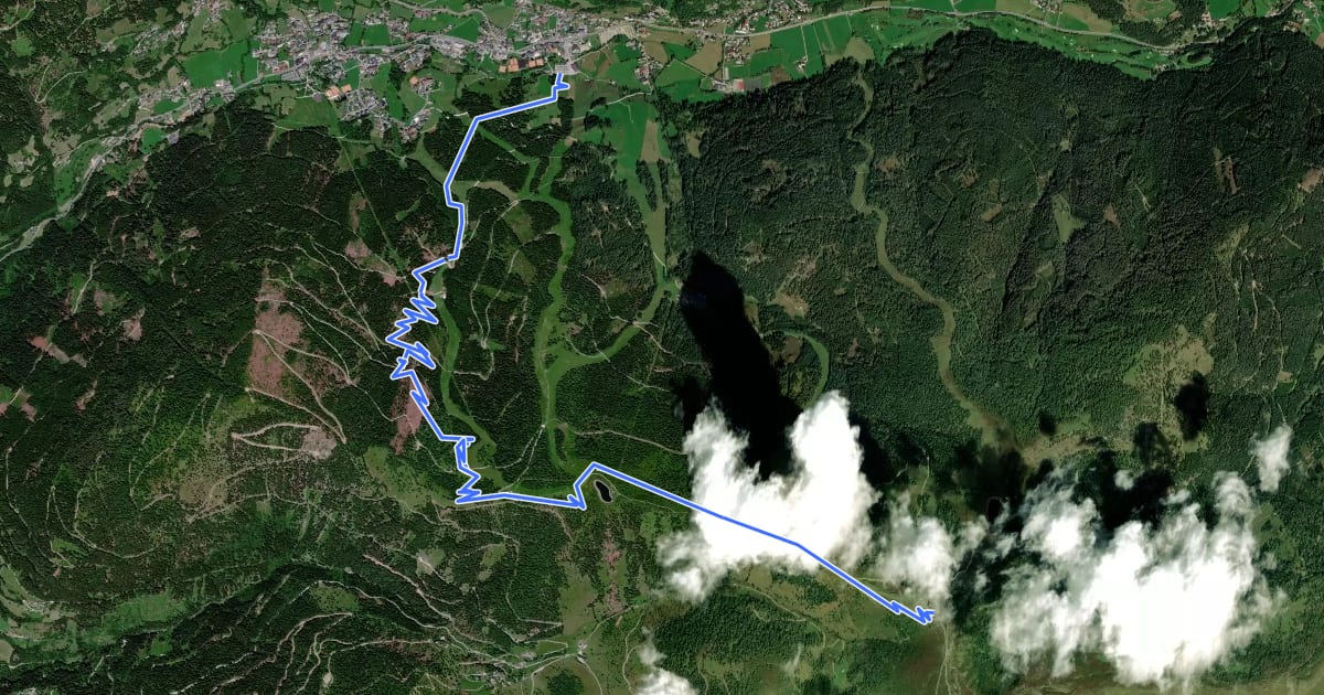 Маршрут Flow Country Trail Bad Kleinkirchheim на спутниковом снимке