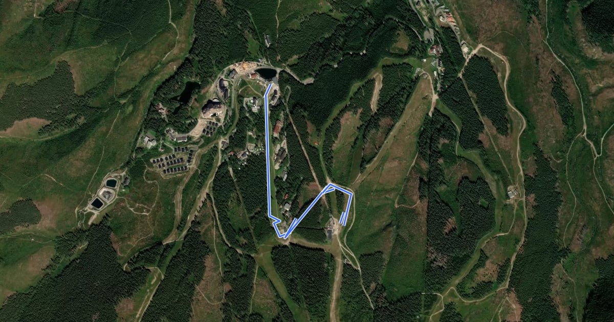Маршрут Flow trail на спутниковом снимке