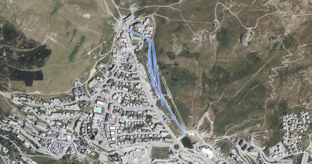 Маршрут Flow Trail du Rif Nel на спутниковом снимке