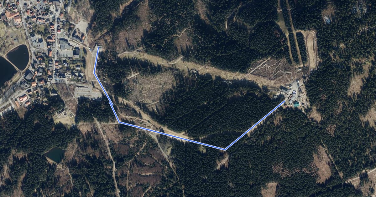 Маршрут Flow-Trail-Hahnenklee на спутниковом снимке
