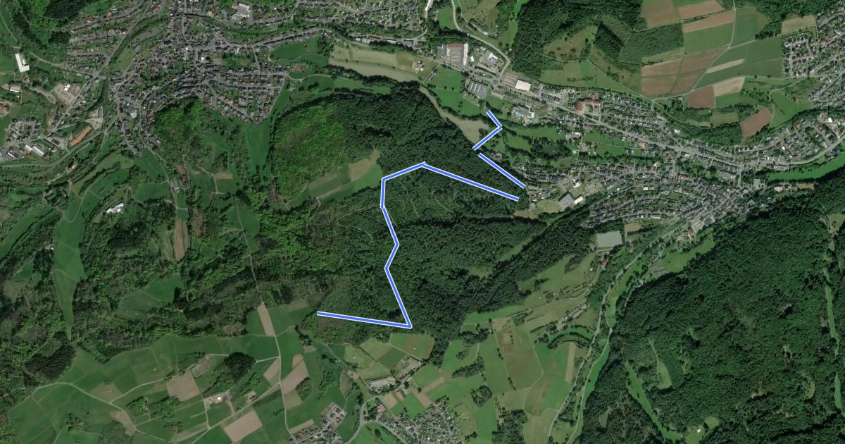 Маршрут Flowtrail Bad Endbach Fußweg на спутниковом снимке