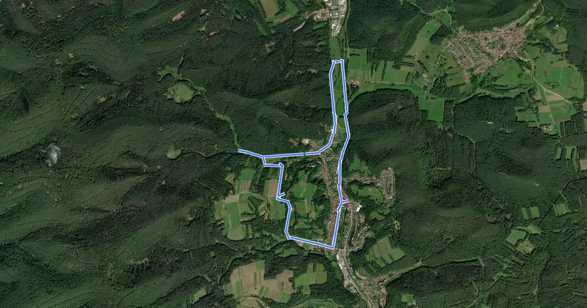 Маршрут Flurkreuzweg Bruchweiler-Bärenbach на спутниковом снимке