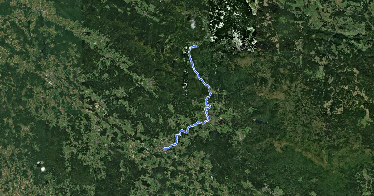 Маршрут Flusswanderweg Schwarzer Regen на спутниковом снимке