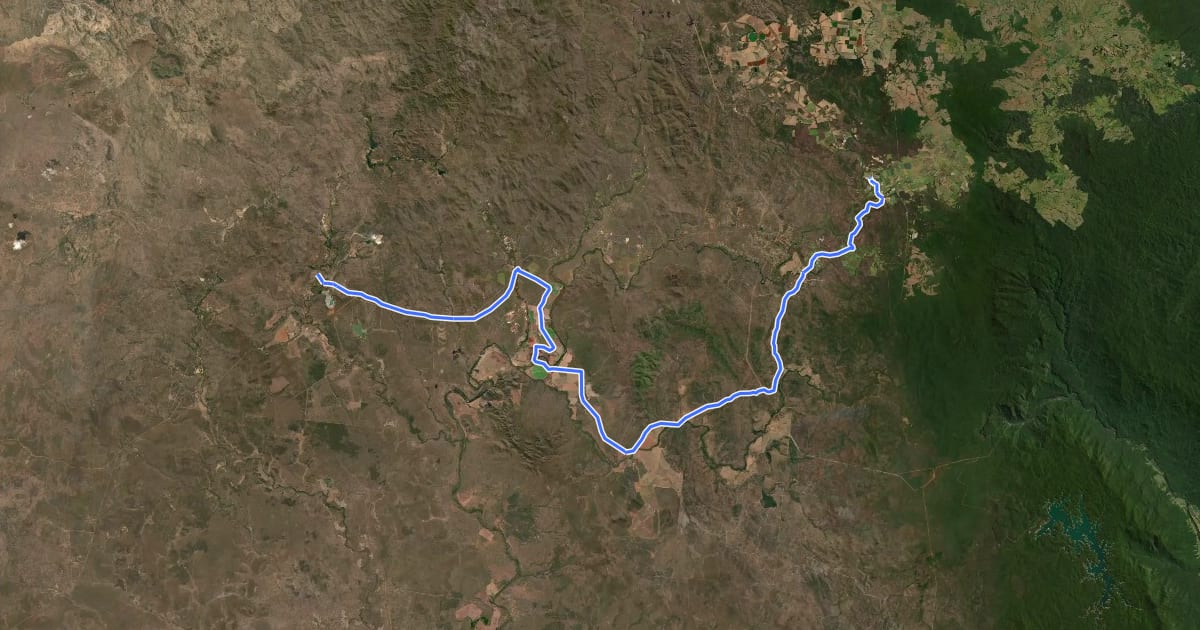 Маршрут FNQ Pioneer Bike Trail - Day 4 на спутниковом снимке