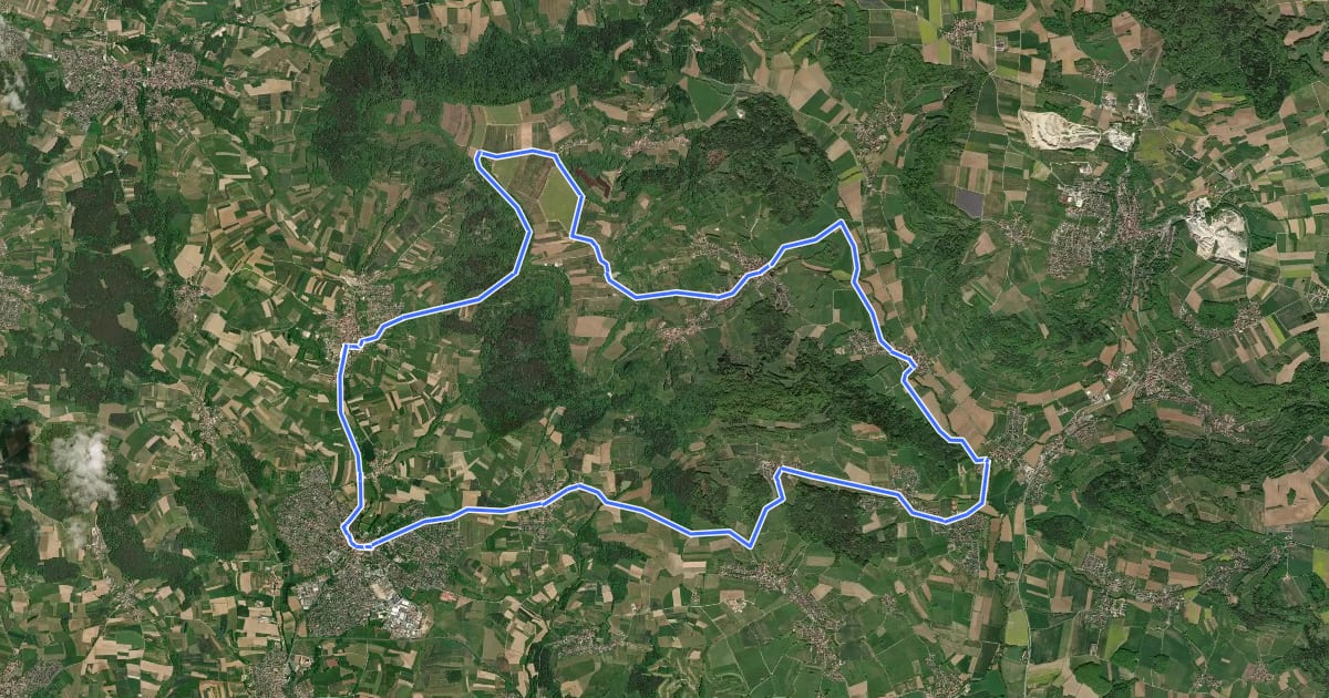 Маршрут FO6 Radrundweg на спутниковом снимке
