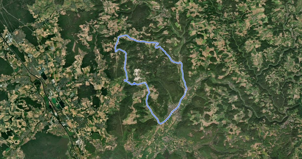 Маршрут FO8 Radrundweg на спутниковом снимке