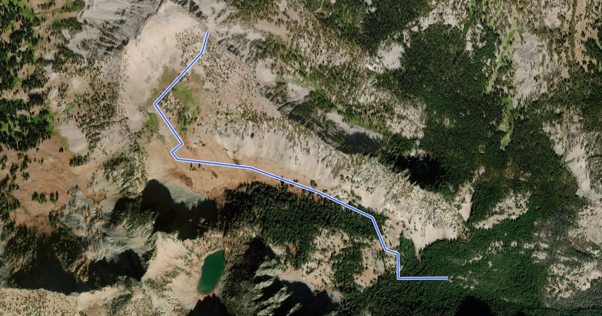 Маршрут Foggy Dew Trail Section II на спутниковом снимке