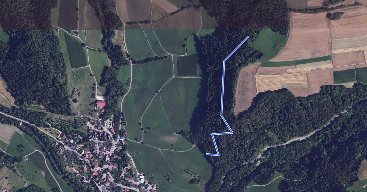 Маршрут Fohlenstall - Achdorf Krottenbachbrücke на спутниковом снимке