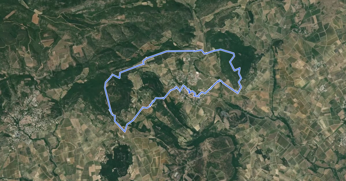 Маршрут Fontès - Vignes et Volcans - Le Céressou на спутниковом снимке