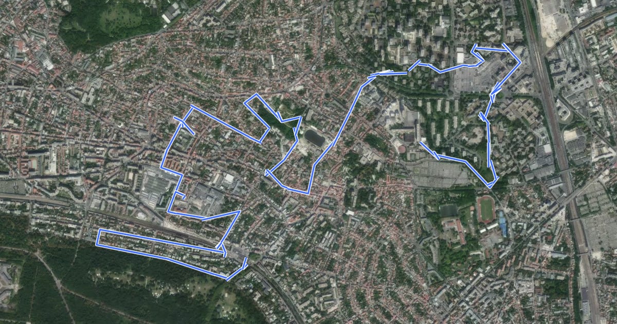 Маршрут Fontenay-sous-bois, du passé au présent на спутниковом снимке