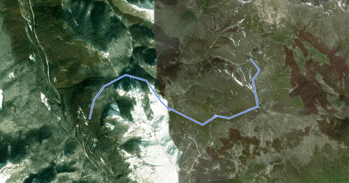 Маршрут Fontenuova - Monte di Cambio на спутниковом снимке