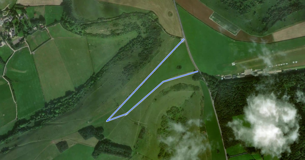 Маршрут Fontmell Down walk, Fontmell and Melbury Downs на спутниковом снимке