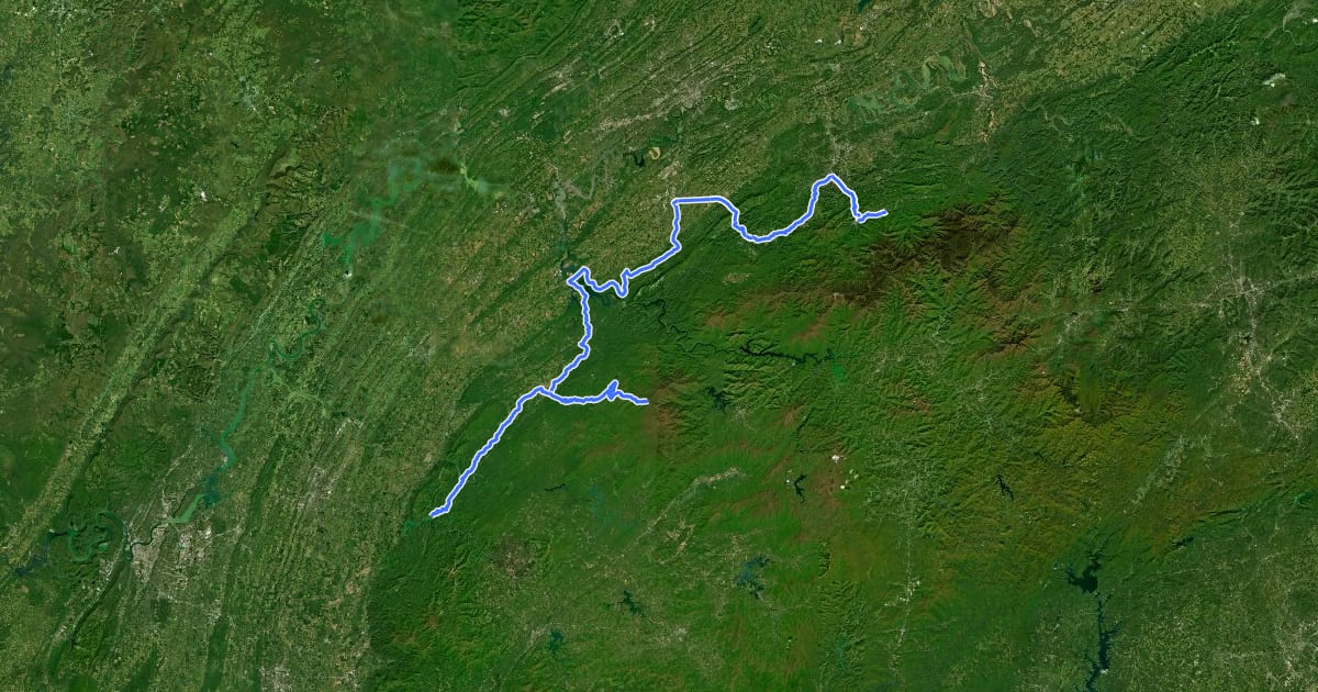 Маршрут Foothills Tour на спутниковом снимке