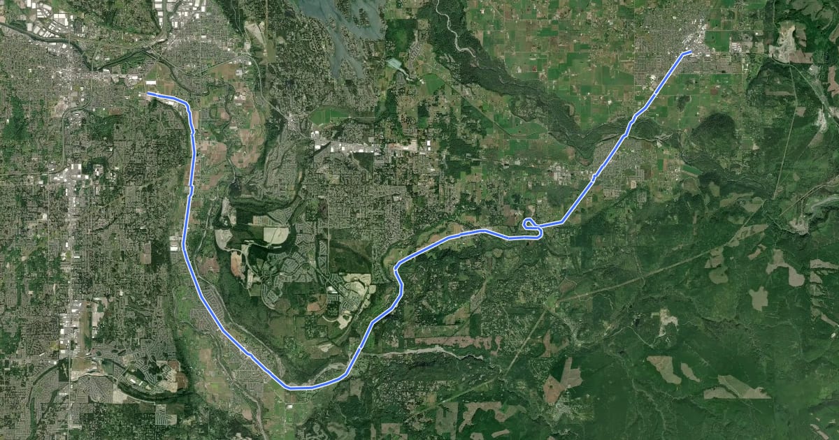 Маршрут Foothills Trail на спутниковом снимке