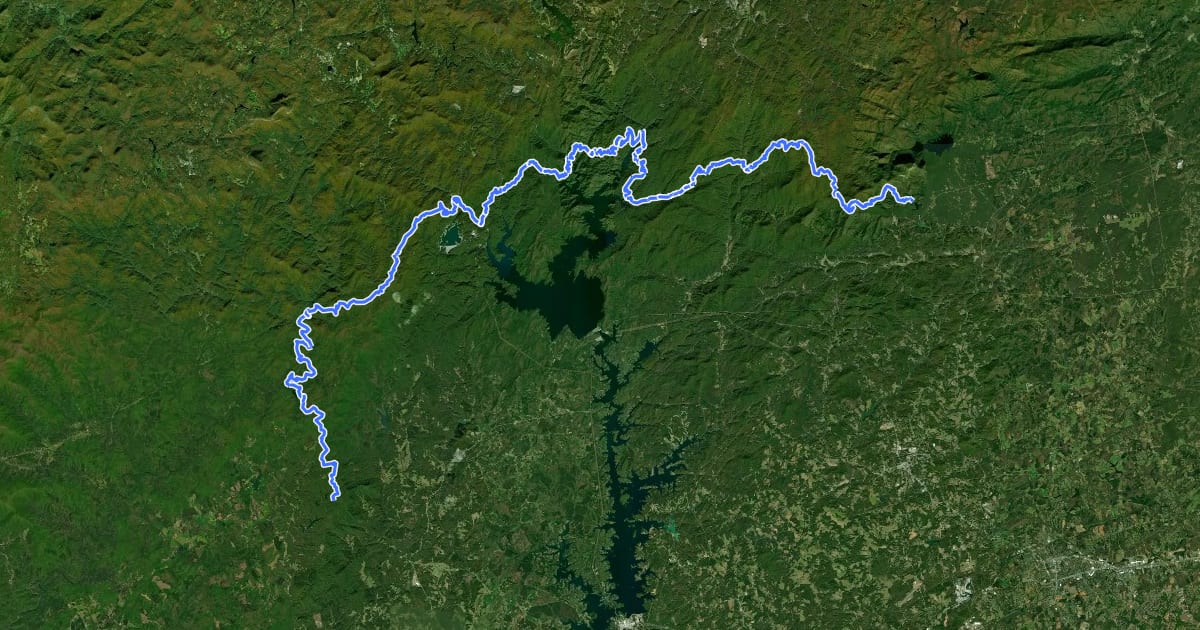 Маршрут Foothills Trail на спутниковом снимке