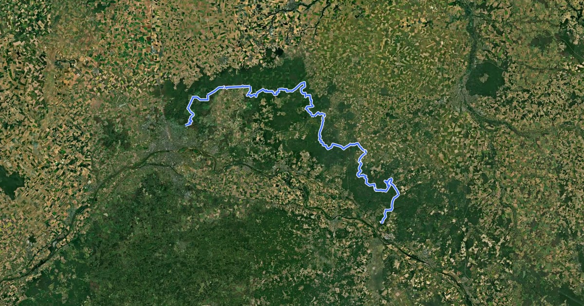 Маршрут Forêt d'Orléans на спутниковом снимке