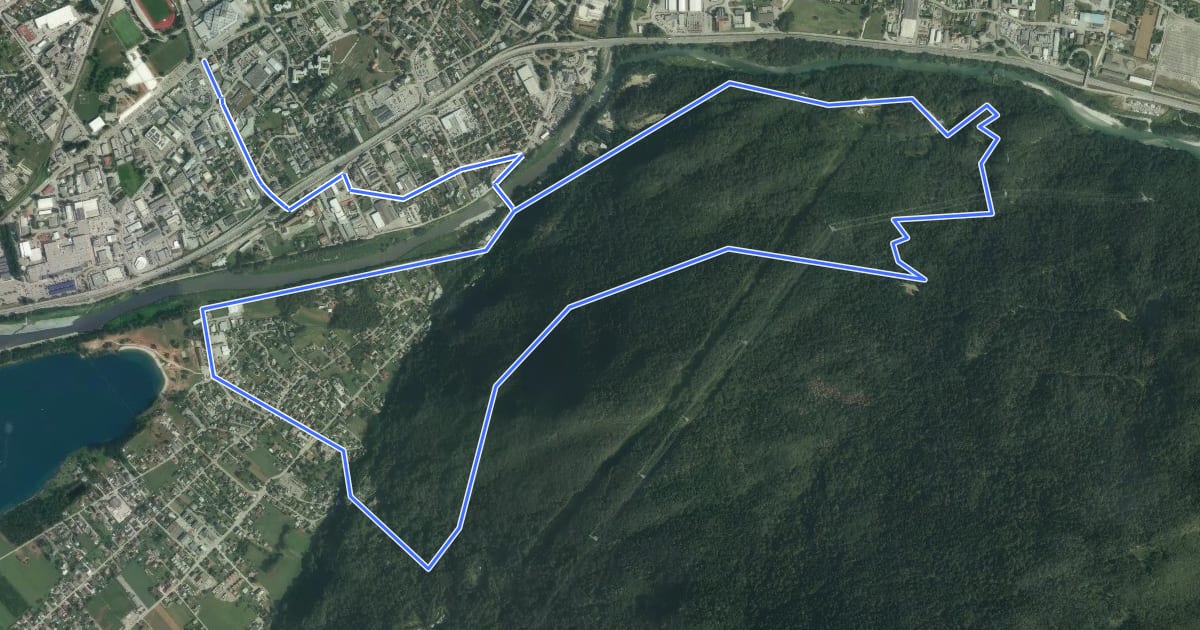 Маршрут Forêt du Rhonne version courte на спутниковом снимке
