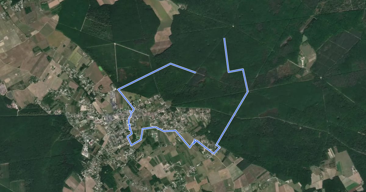 Маршрут Forêt et verger на спутниковом снимке