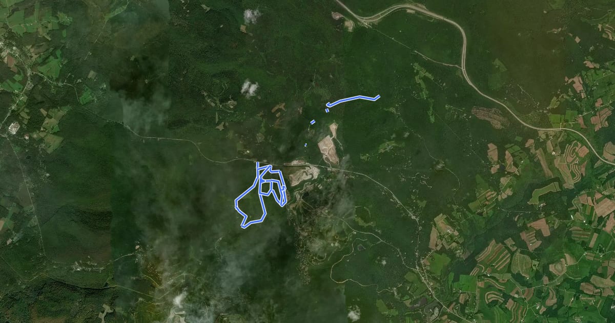 Маршрут Forbes Forest - North Woods region на спутниковом снимке
