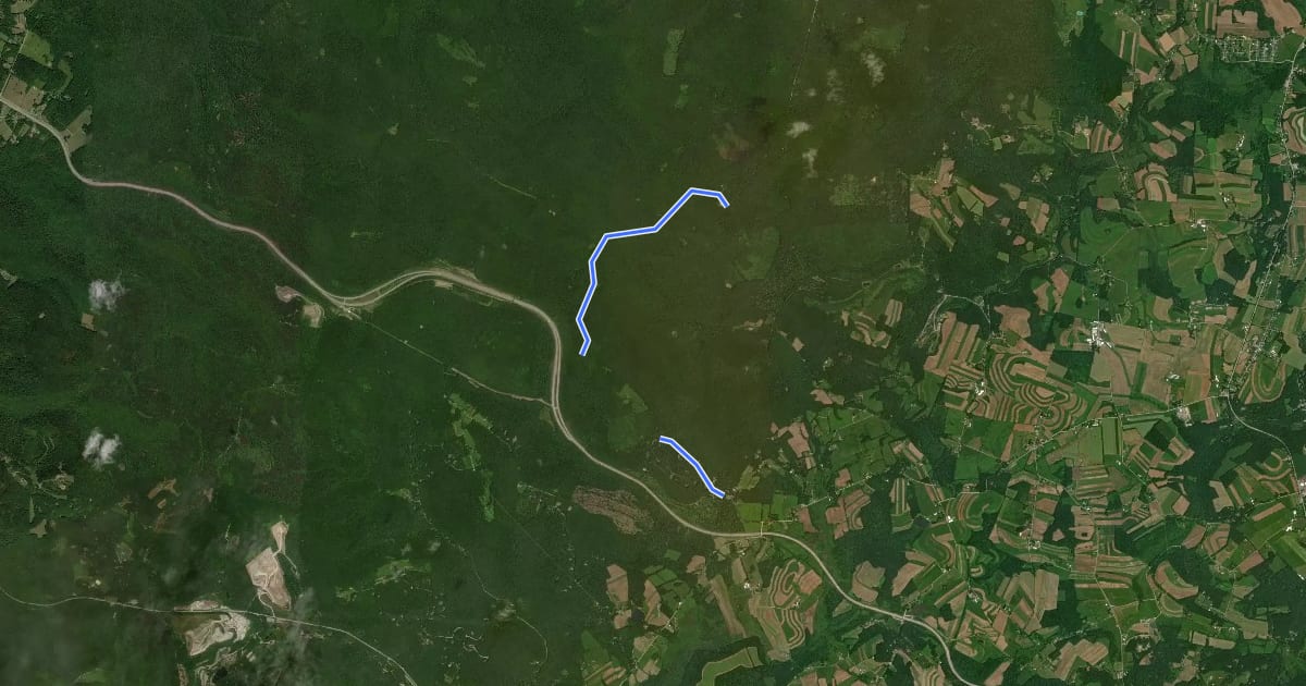 Маршрут Forbes - Hickory Flats на спутниковом снимке