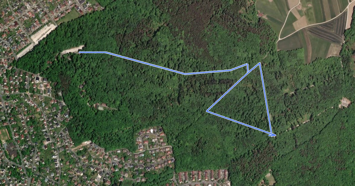 Маршрут Forchheim Walking-Jungbrunnen Route на спутниковом снимке