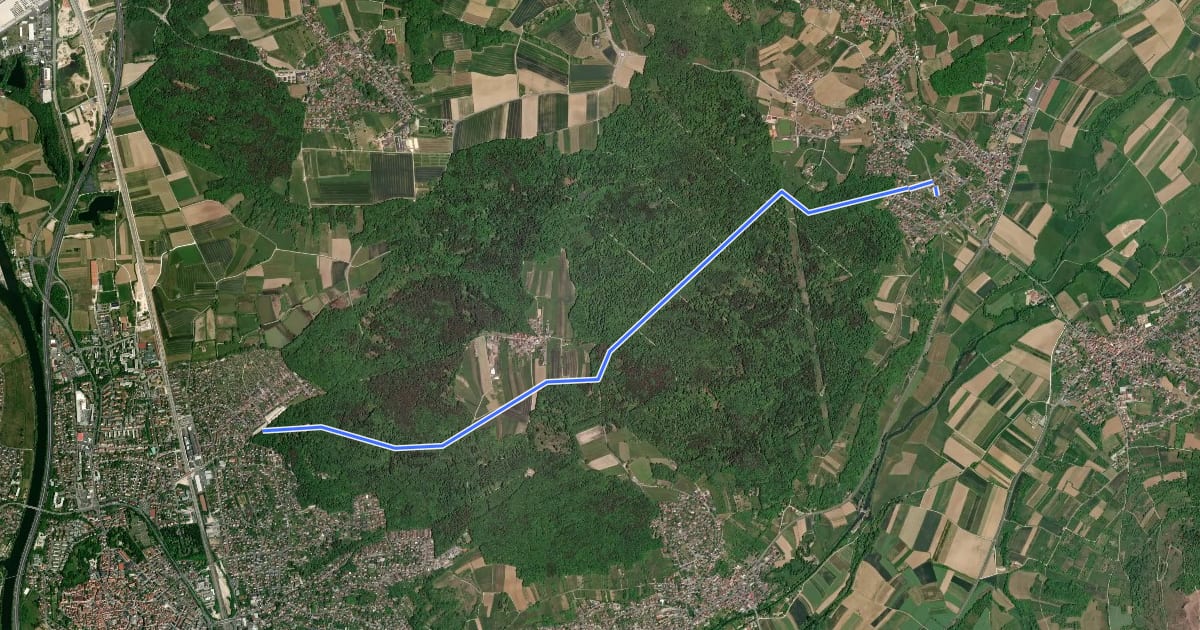 Маршрут Forchheim-Weilersbach на спутниковом снимке