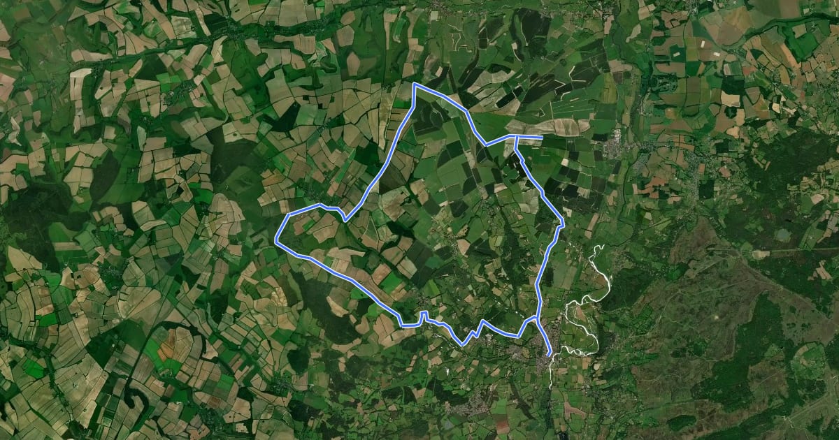 Маршрут Fordingbridge Off Road Cycle Trail на спутниковом снимке