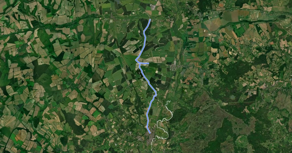 Маршрут Fordingbridge to Salisbury на спутниковом снимке