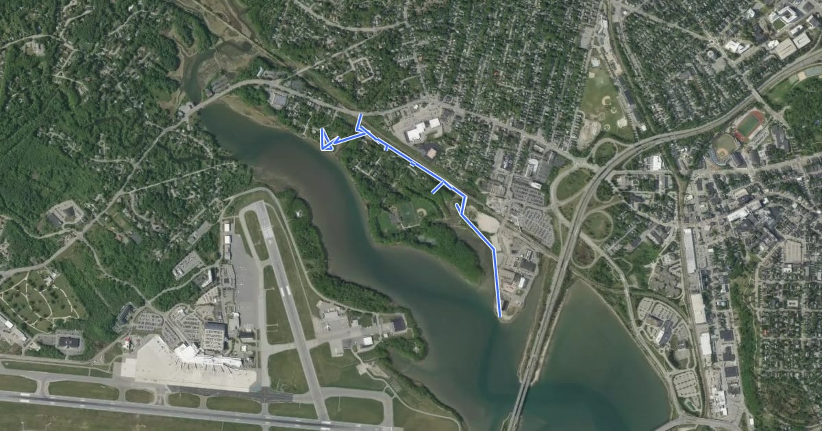 Маршрут Fore River Trail на спутниковом снимке