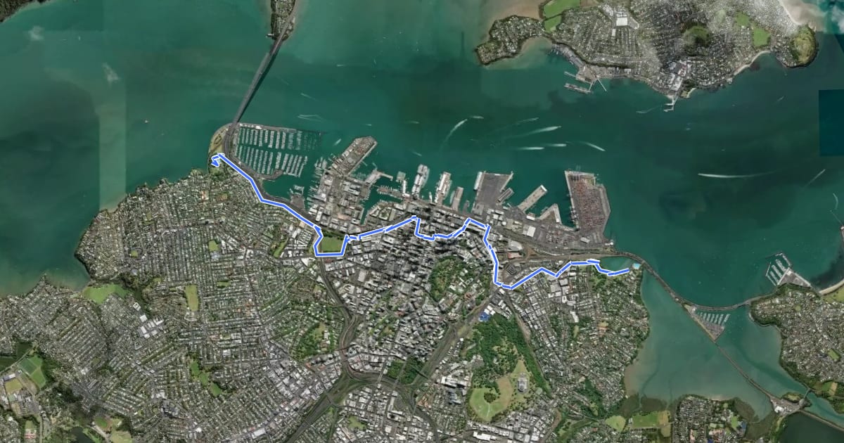 Маршрут Foreshore Heritage Walk на спутниковом снимке