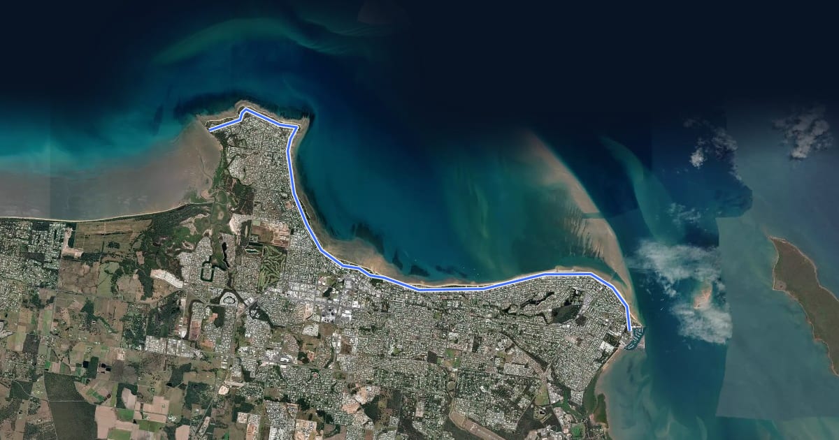 Маршрут Foreshore Path на спутниковом снимке